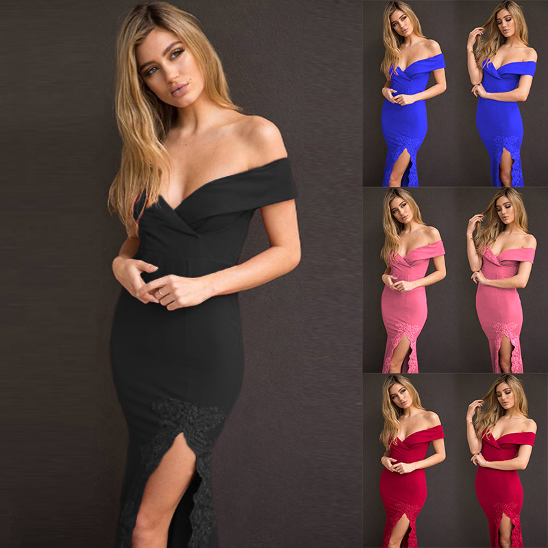 女装European and American sexy V - neck dress evening dress|ruв категории Женская одежда, Cвадебные платья, платье/вечернее платье - от Buy2taobao.com для оказания профессиональной услуги покупки агента Taobao