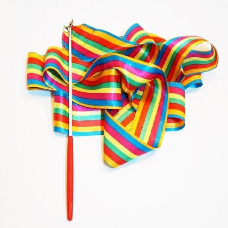 天猫舞蹈彩带成人体操演出道具七彩绸带