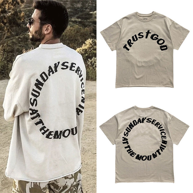 kanye cpfm west发泡字母印花短袖侃爷同款周日限定男女宽松t恤潮