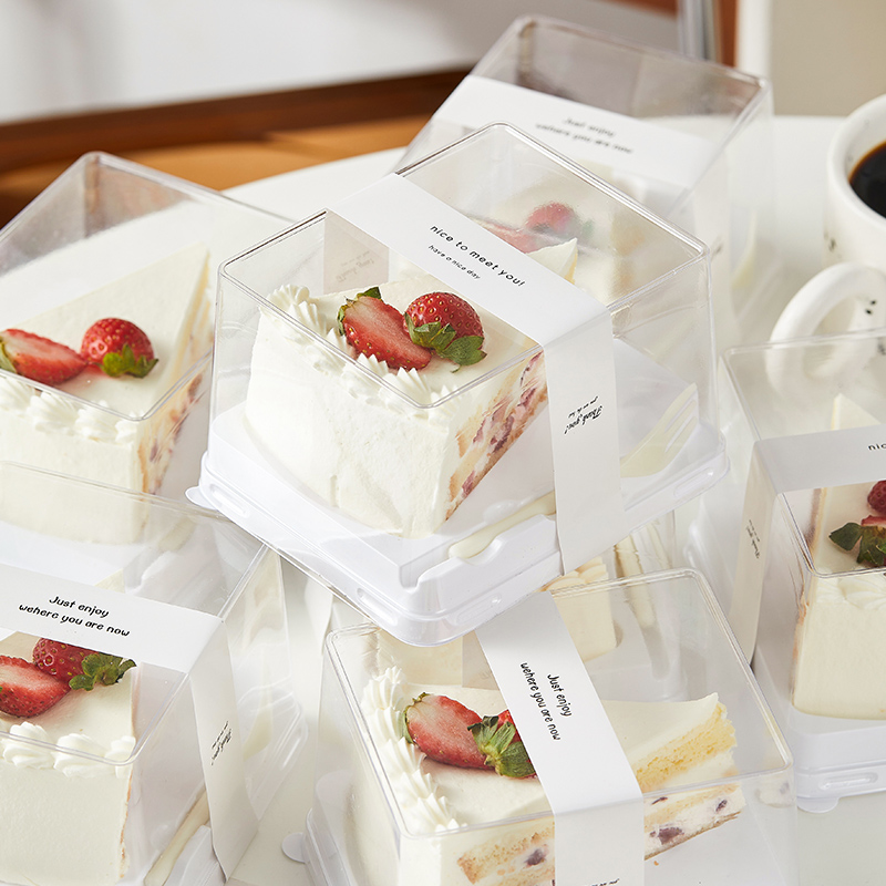 切件蛋糕包装盒慕斯千层巴斯克8寸切件三角形透明烘焙甜品打包盒