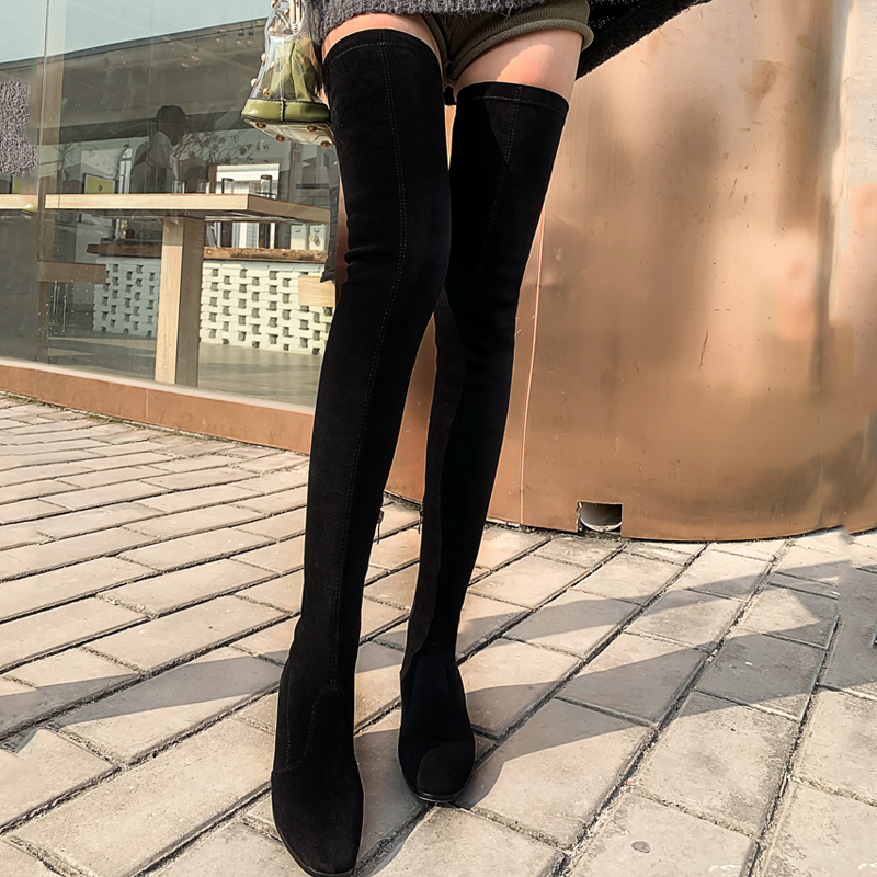 春季过膝长靴2020新款弹力长筒靴70cm超长大腿靴弹力靴大码41-43