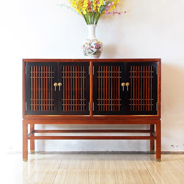 荣典新中式阅梨家具现代简约刺猬紫檀玄关柜花梨木餐边柜高脚实木