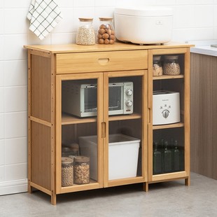 农村厨房老式木碗柜落地省空间家用放菜柜租房储物柜木制经济型