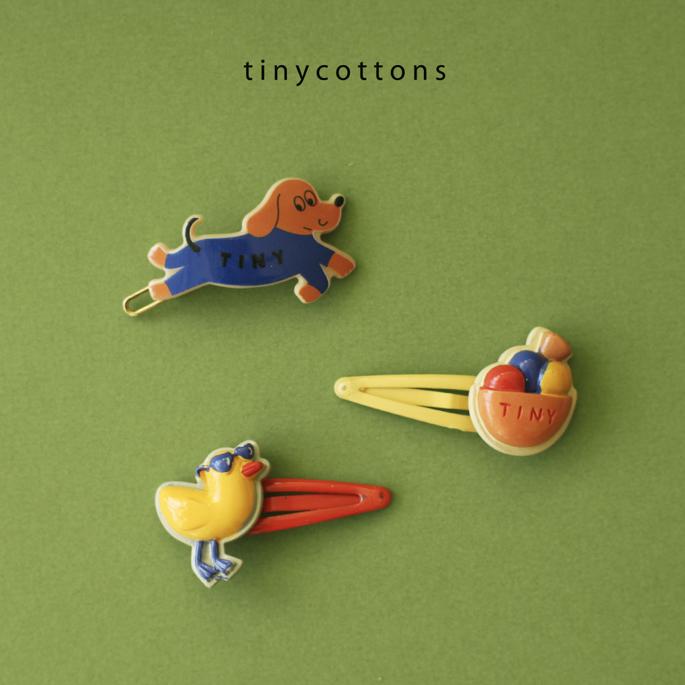 tinycottonsss21女童夏日小狗小鸭卡通发夹发饰女孩发饰