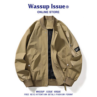 WASSUP ISSUE美式飞行员夹克男款春秋季复古高街宽松棒球服外套男