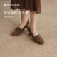 natursun经典乐福鞋女2025年秋季新款舒适羊皮通勤小猫跟时装单鞋
