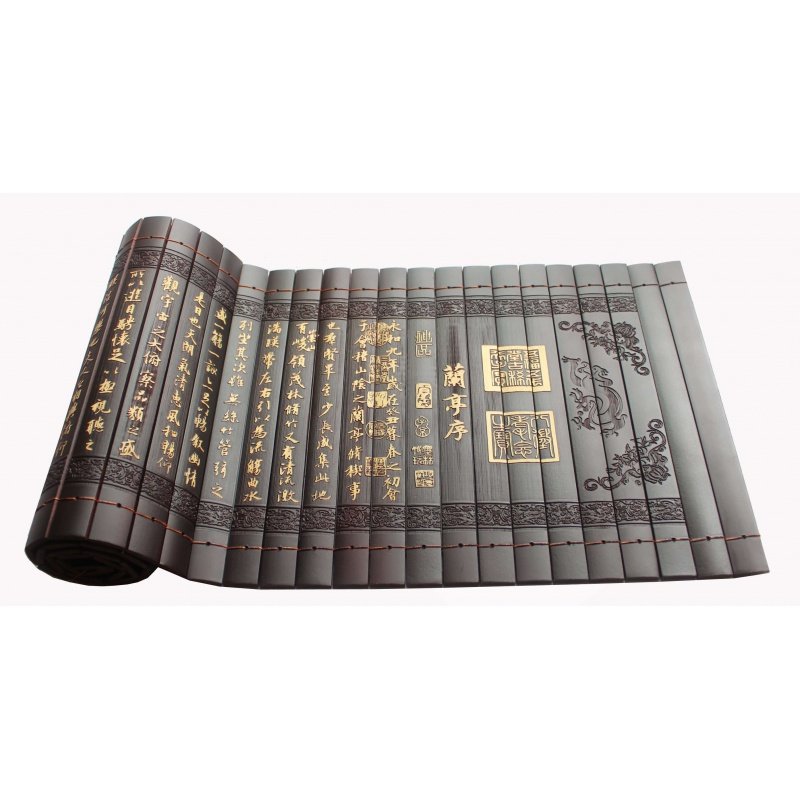 竹简竹书兰亭书法真迹古书竹雕字画文化旅游产品竹简定制
