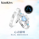 KOOKISS心动猫咪 爱心闪钻情侣戒指轻奢浪漫小众设计S925纯银戒指