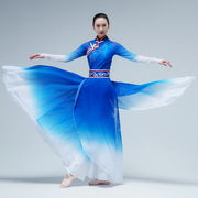 Blue wind new Mongolian costume performance clothing female large swing skirt national dance Hongyan Mongolian dance performance clothing