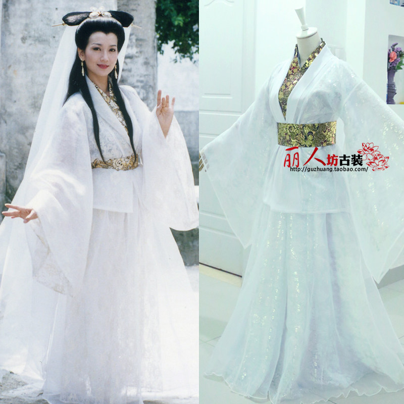 新白娘子传奇赵雅芝白素贞仙女古装七夕节唯美演出服影视白蛇古装