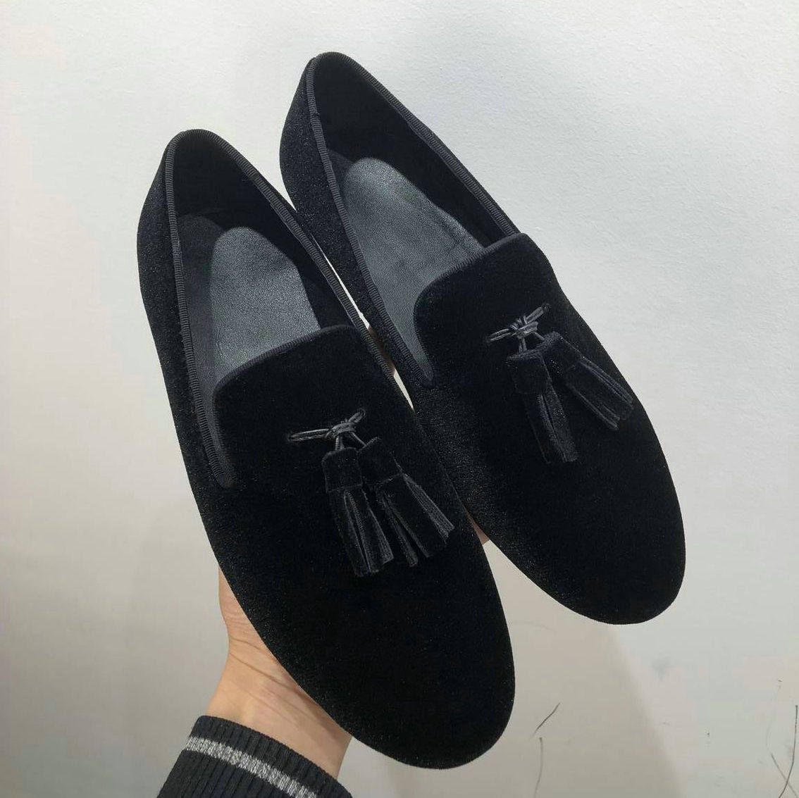 mk gz男鞋春季欧美英伦丝绒流苏一脚蹬懒人鞋正装绅士吸烟鞋潮优惠券