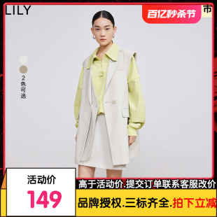 【商场同款】LILY2022春新款女装时尚洋气双门襟宽松西装马甲外套