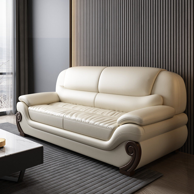 沙发客厅头层真皮三人位现代简约小户型组合123沙发皮质办公家用