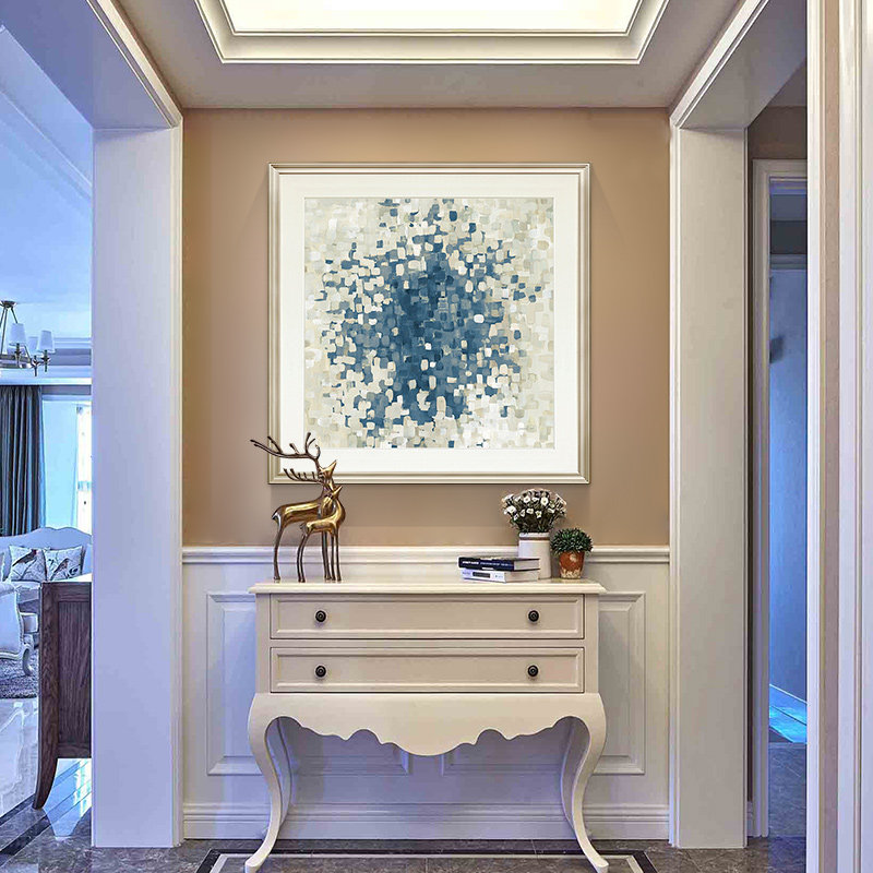 蓝色妖姬美式装饰画现代北欧壁画复古卧室画客厅挂画沙发背景墙画