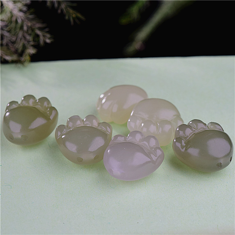 直播专拍和田玉小雕件白玉背云隔珠吊坠项链手链耳坠diy配件提溜