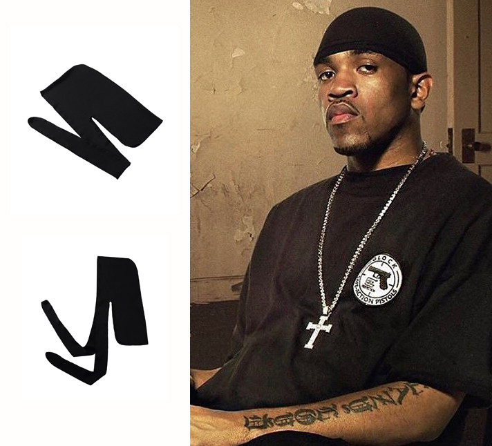 rag嘻哈弹力gangsta黑人hiphop匪帮rapper说唱chicano头巾黑白优惠券