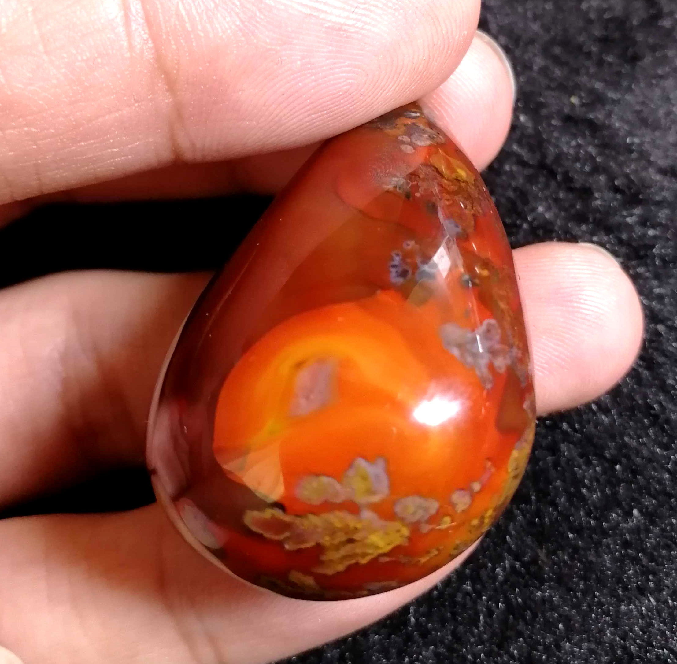 宣化战国红玛瑙吊坠象形鲤鱼跳龙门 纯天然带草花尺寸厚实 配饰