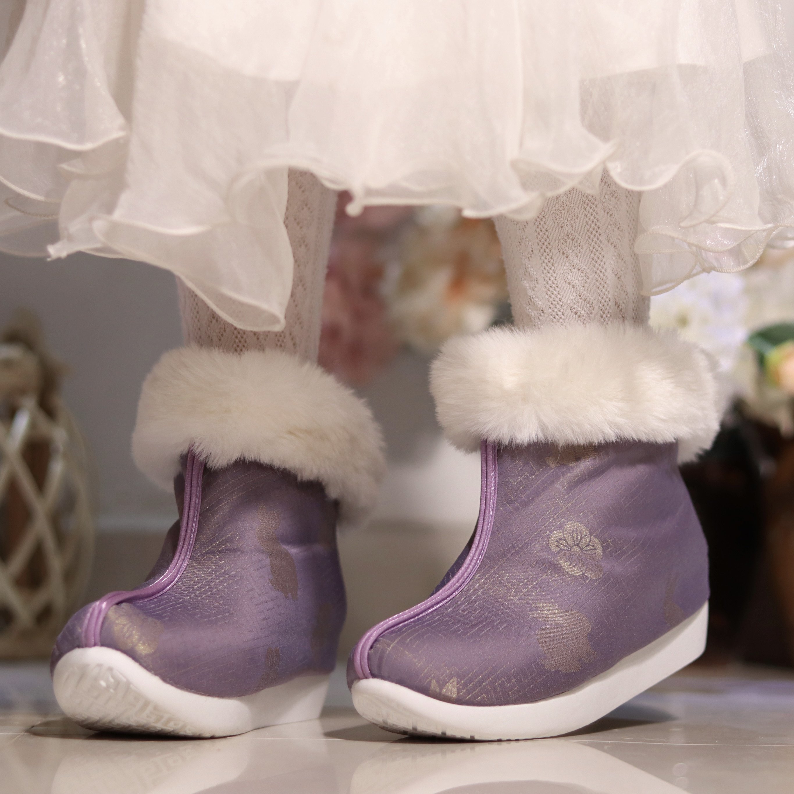 江南朱记汉服鞋【扬梅兔气】保暖布靴古风布鞋登云履汉服靴加绒