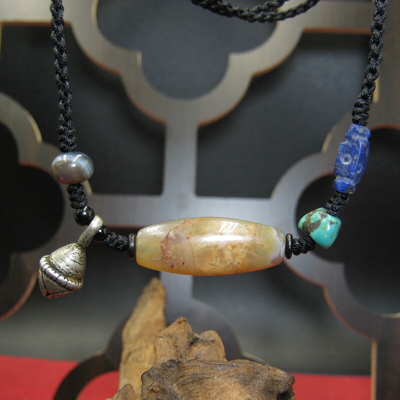 老水草玛瑙项链藏传复古西亚古珠古玩文玩古董珠配珠包老物件