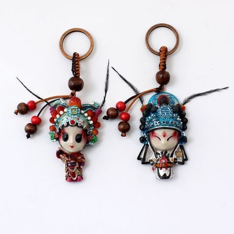 四川旅游纪念礼品戏剧q版川剧变脸娃娃福禄扣钥匙扣送友人中国风