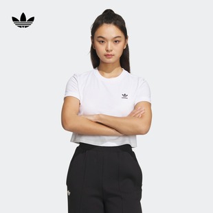 短款运动圆领短袖T恤女装夏季adidas阿迪达斯官方三叶草IP1794