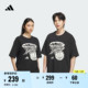 舒适印花篮球文化运动圆领短袖T恤男女夏季新款adidas阿迪达斯
