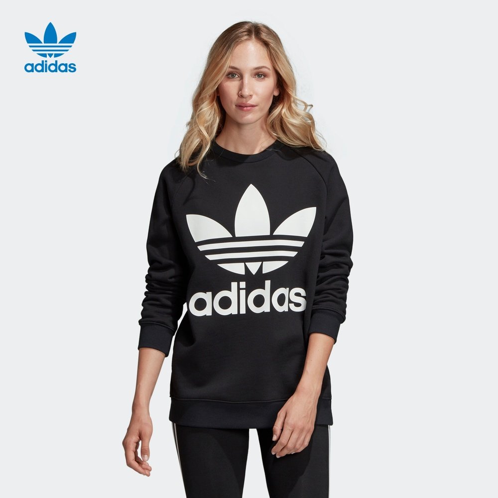 阿迪达斯官网 adidas 三叶草 女装春秋运动长袖圆领卫衣dh3129