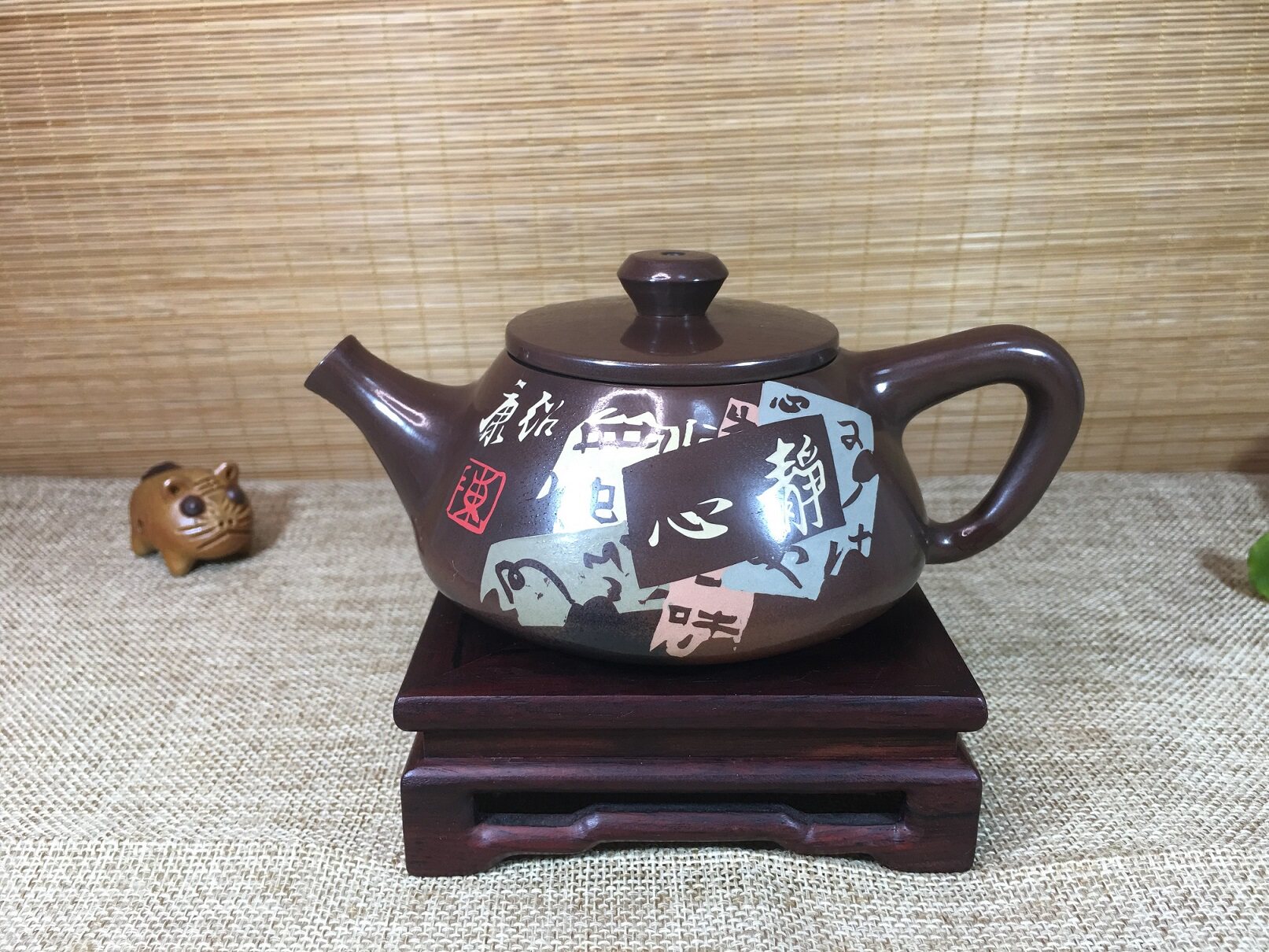 云南建水紫陶石瓢壶名家陈绍康大师原矿纯全手工功夫茶壶茶道茶具