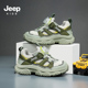 jeep吉普男童鞋子夏季透气网鞋2024新款旋纽扣软底女童儿童运动鞋