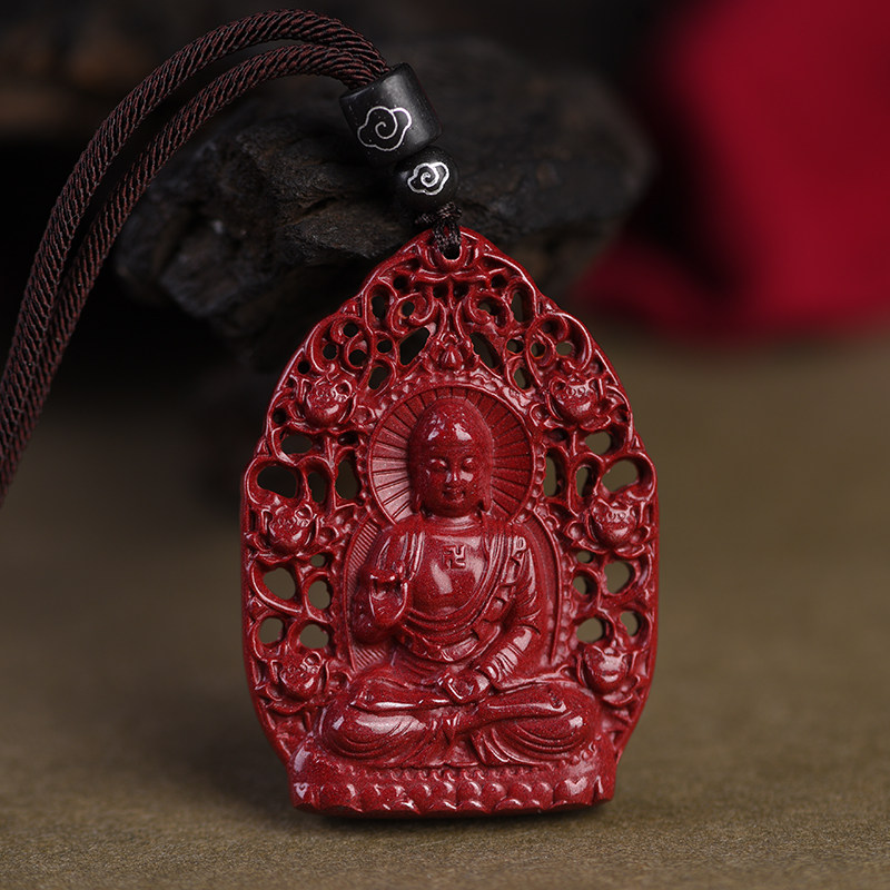 艾钰朱砂大日如来本命佛吊坠高含量生肖属羊猴未申男女守护神项链