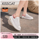 KISSCAT接吻猫2024春新品厚底气垫小白鞋增高运动鞋静奢运动鞋女