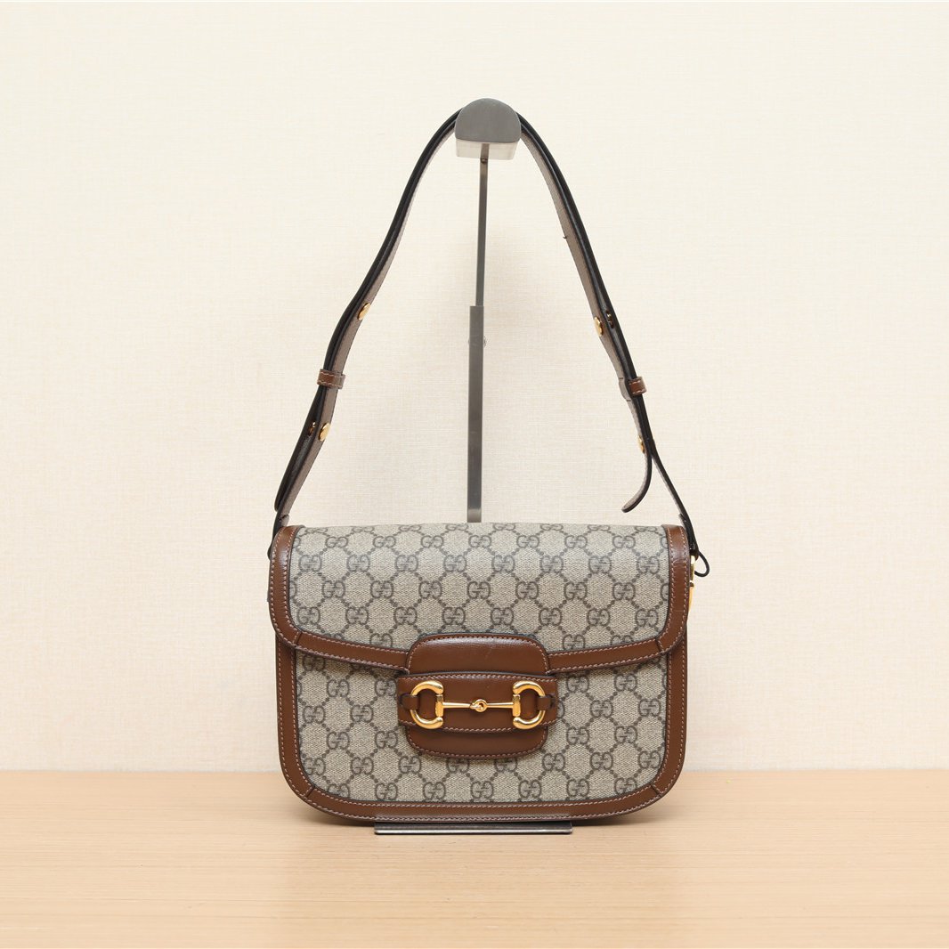 【小花奢侈品】p241334207 gucci 1955马衔扣邮差包 老花