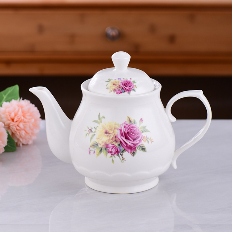 陶瓷大码瓷茶壶单壶泡茶家用餐厅茶水壶大号耐热冷水壶过滤泡茶器
