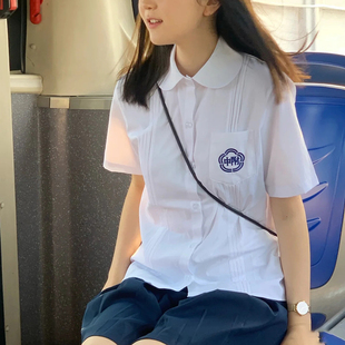 台湾师大附中泰国校服jk制服纯色短袖衬衫女学院风中学生班服套装