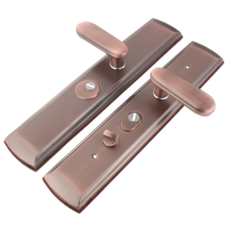 甲级安全门拉手仿铜对开门锁防盗门拉手304不锈钢材料008加厚款式
