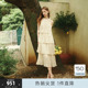 MISS COCOON可可尼挂脖A字长裙2025夏季新款蛋糕裙蝴蝶结连衣裙