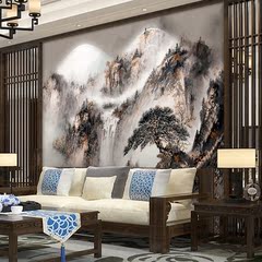 古典壁画装饰现代中式山水卧室家装客厅电视背景墙纸定制壁画墙布