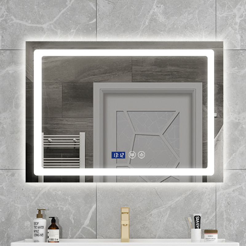 方镜背光LED灯镜圆形浴室镜壁挂卫浴镜智能卫生间镜子带灯防雾镜