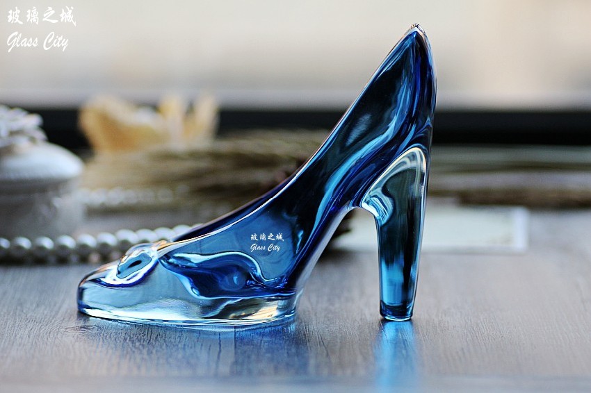 glasscity水晶玻璃鞋高跟鞋婚礼布景情人节圣诞生日礼物辛德瑞拉