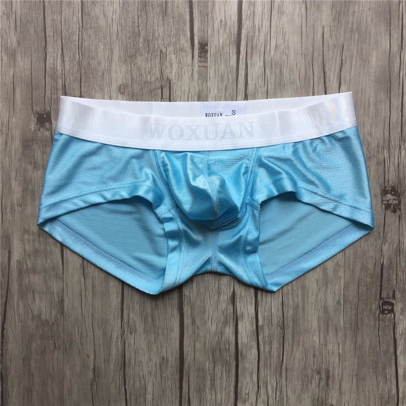 woxuan 拉丝男士平角内裤 青年u凸内裤 囊袋性感内裤男_不打折现价21