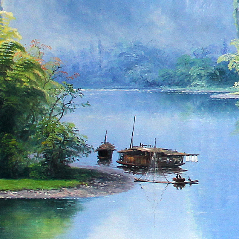 李晨平巨幅油画《桂林山水》