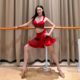 CONNY拉丁舞服装女舞蹈练功表演出服吊带红色网纱鱼骨半身裙成人