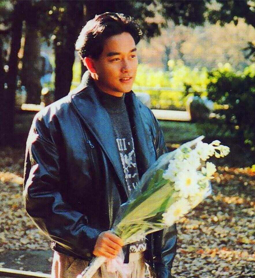 leslie哥哥张国荣纵横四海同款复古宽松男士夹克外套翻领皮衣男潮