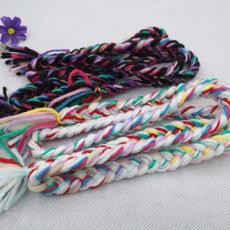 5cm彩色辫子绳24股手工编织绳子diy拉绳装饰绳编织带1米包邮