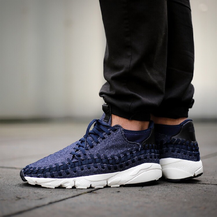 nike air footscape woven chukka se藏青暗黑色羊毛编织鞋857874