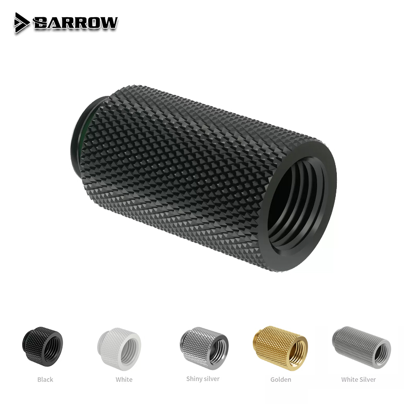 Barrow G1/4 内牙延长螺座 硬管  多个长度规格 可自选 黑 银