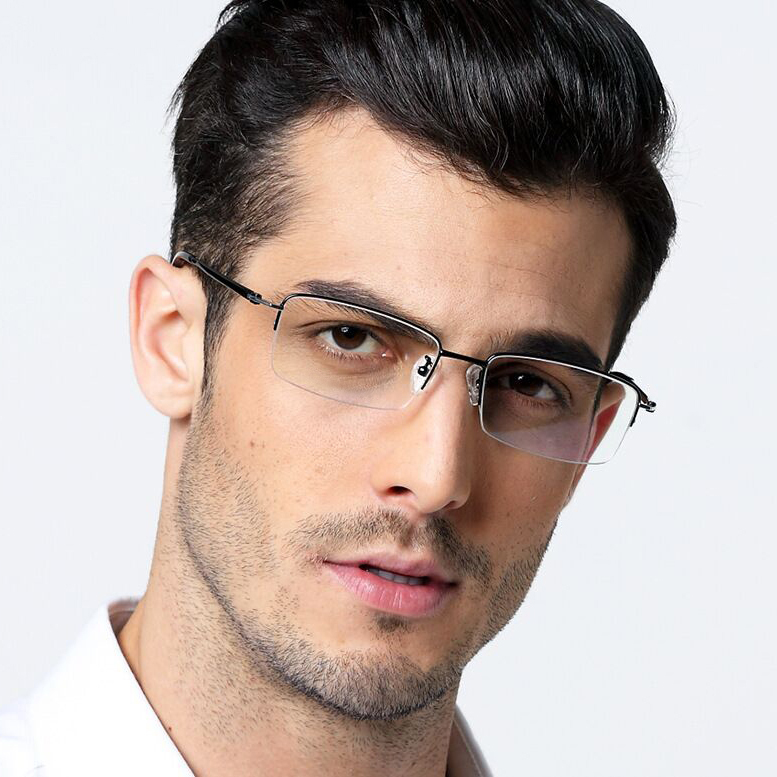 时尚简约纯钛个性眼镜架超轻商务男士职场白领半框配近视眼镜框