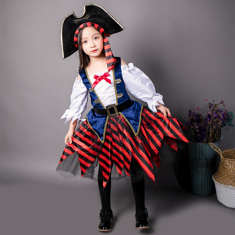 万圣节儿童服装女童海盗角色扮演化妆舞会幼儿园cosplay演出服装