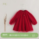 【马克珍妮 法式】女童新年款丝绒裙子复古网纱连衣裙221363