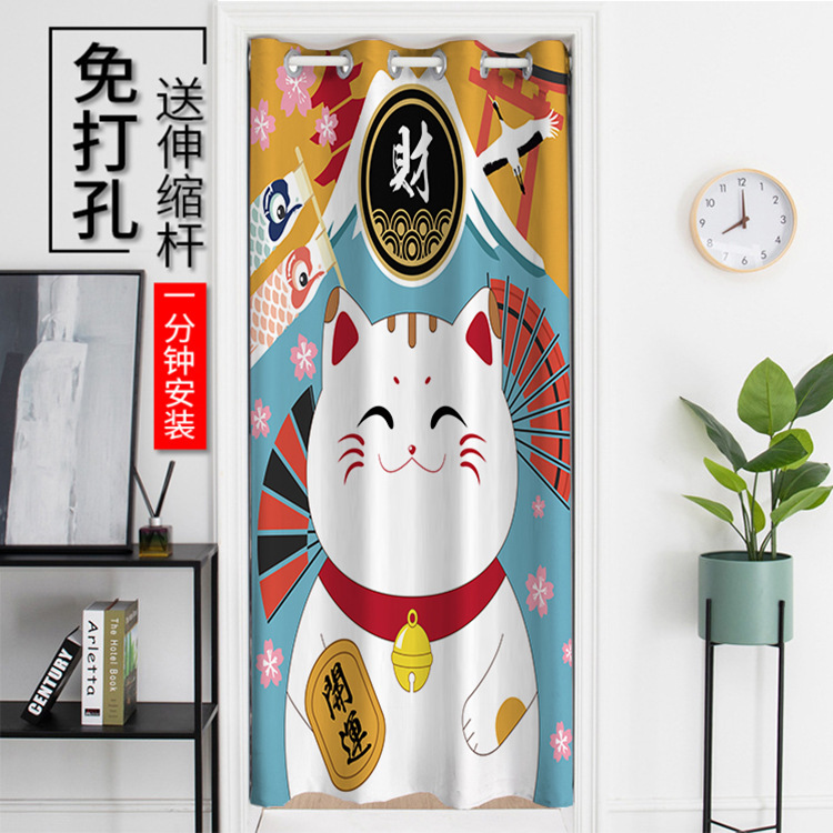 免打孔布艺门帘隔断帘卧室帘子日式空调帘厨房伸缩帘布帘遮挡挂帘在类目 居家布艺, 窗帘门帘及配件, 门帘中 - 来自Buy2taobao.com提供专业的淘宝代购服务